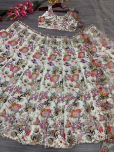 Look de soirée Designer Lehenga Choli avec broderie - Product Image 6