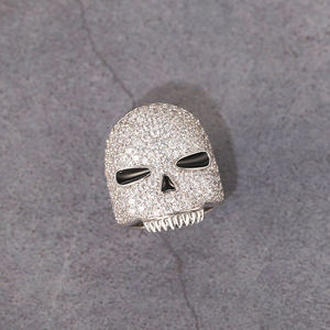 Bague Tête de Squelette Hip Hop Iced Out en Argent Sterling S925 avec Moissanite Certifiée et Sertissage Pavé pour Hommes, Mariage et Fêtes - Product Image 3