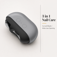 Coupe-ongles électrique automatique rechargeable portable 3-en-1 avec lame incurvée et ouverture large pour bébés, enfants et personnes âgées