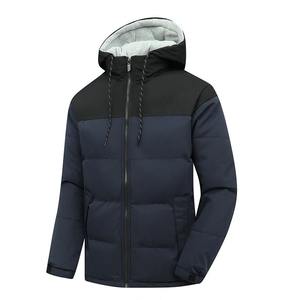 Parka de invierno de alta calidad para hombre, chaqueta acolchada de algodón, capucha a prueba de viento, soporte, tela de lona informal, logotipo personalizado, colores de retazos - Product Image 5