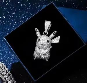 จี้ Pikachu เครื่องประดับฮิปฮอปจี้การ์ตูนที่มีชื่อเสียงจี้เพชรเพทายจี้เย็นสีเหลืองทองชุบของขวัญสำหรับเขา - Product Image 4