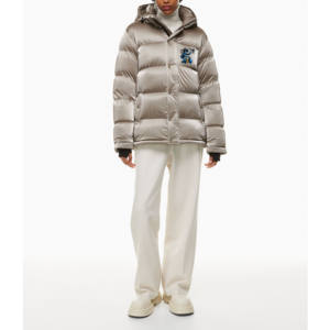 Blouson aviateur pour femme élégant, sur mesure, coupe-vent d'hiver, fermeture éclair, bouton, rembourrage en coton, imperméable, coupe-vent - Product Image 1