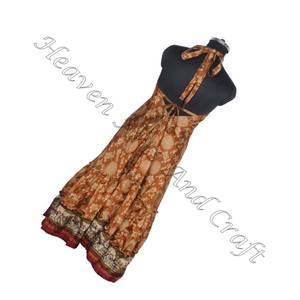 SD021 Saree / Sari / Shari vêtements indiens et pakistanais de l'Inde Hippy Boho indien fait à la main vêtements pour femmes Vintage Sari soie - Product Image 6