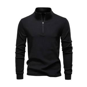 Logo personnalisé coton lourd pleine fermeture éclair sweat à capuche 350gsm surdimensionné épais goutte épaule demi fermeture éclair sweat - Product Image 2