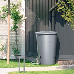 Serbatoio per Acqua Piovana in Plastica Liscia da 160L, Colore Antracite, 60 (Lunghezza) x 60 (Larghezza) x 87,8 (Altezza) cm - Product Image 2