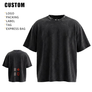 เสื้อยืดโอเวอร์ไซส์ขายส่ง OEM ผ้าหนา 260 GSM ล้างสีแบบแอซิดวอช สไตล์วินเทจ ผ้าฝ้ายคุณภาพสูง เสื้อยืดผู้ชายสั่งทำพิเศษ - Product Image 3