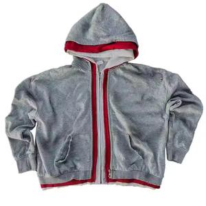 Streetwear personnalisé double 3 fermeture à glissière lavage à l'acide vintage Baggy Boxy Fit en détresse strass triple couche fermeture éclair à capuche - Product Image 4