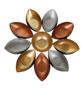 Metal Rangoli Urli Bowl <b>Tea</b> <b>Light</b> Holder High Quality Urli Diwali and Other Candle Holders Lanterns for Home Decor - Product Image 1