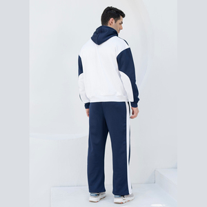 Survêtement de jogging unisexe Winters 2-en-1 en coton respirant, grande taille, avec fermeture éclair, pour la gym et la course, avec surpiqûres contrastées et motif tie-dye - Product Image 2