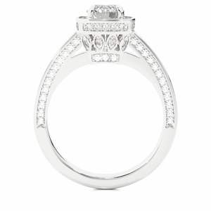 Round Cut Prong <b>Set</b> Double Halo Diamond Engagement <b>Ring</b> <b>For</b> <b>Women</b> - Product Image 4