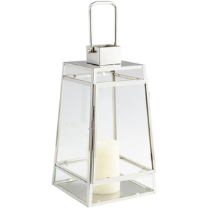 Lanterne en acier inoxydable pour intérieur et extérieur, élégante lanterne en acier inoxydable et en verre avec poignée pour table d'intérieur et d'extérieur - Product Image 6