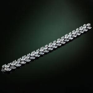 Minimalista de moda laboratorio Diamante tachonado 14K oro blanco sólido alta joyería lujo mujer desgaste tenis pulsera a granel - Product Image 3