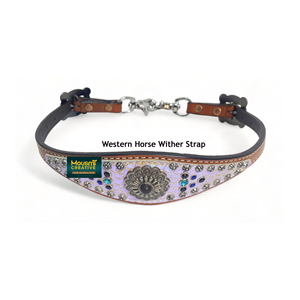 Correa de Silla de Montar Western de Cuero Vacuno Argentino Decorada con Piel de Cocodrilo Holográfica, Accesorios Personalizados, Talla y Material a Medida - Product Image 1
