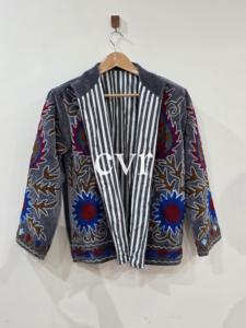 Abrigo de Terciopelo Bordado a Mano, Manga Larga, Estilo Bohemio, Ropa de Abrigo para Otoño, Cuello Camisero, Largo Regular, Informal para Mujer Adulta - Product Image 3