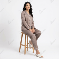 Ensemble de pyjama en satin doux pour femmes, été, ODM, avec taille élastique, coupe décontractée, manches courtes, pantalon, couleurs personnalisées