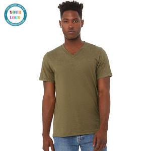 Camisetas suaves transpirables de algodón ligero con cuello redondo y cuello en V para hombres - Product Image 1