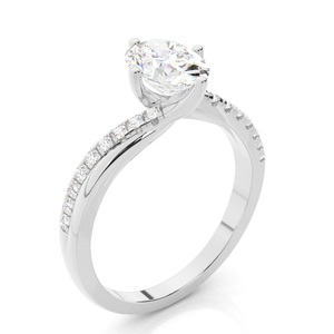 Anillo Solitario de Diamante Cultivado en Laboratorio de Corte Brillante de 1.05ct, Oro Blanco de 18kt, E Vs1, Alto Brillo, Estilo Étnico, Vala Brothers - Product Image 3