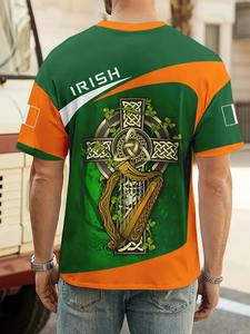 Logo personnalisé 100% coton peigné à manches courtes col rond respirant coupe ample T-Shirt décontracté avec motif de lettres pour hommes - Product Image 2