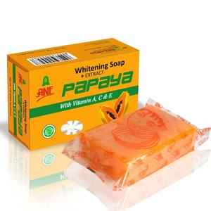 Savon hydratant blanchissant pour la peau à base de plantes avec papaye, savon de bain transparent - Product Image 1