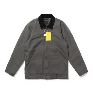 Vêtements de ville de luxe personnalisés veste de travail vintage en toile à logo lourd en coton vierge avec fermeture éclair pour hommes - Product Image 6