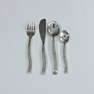 Juego de Cubiertos de Acero Inoxidable con Mango en Espiral Forjado a Mano, Diseño Creativo, Regalo Personalizado, Pulido Plateado - Product Image 5