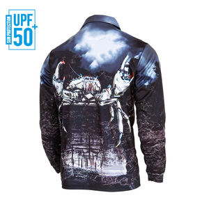 High Quality Long Sleeve 100% Polyester Polo Fishing <b>Shirts</b> Sublimation Fishing Jersey Sportswear Unisex Quick Dry Polo - Product Image 5