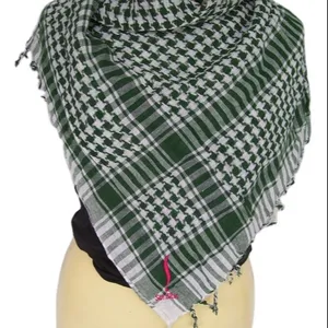 Tactical Shemagh Head Scarf in Houndstooth Print Square Keffiyeh Cotton with embroidery logo