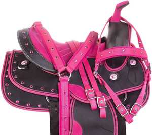 Selle de cheval synthétique occidentale de qualité supérieure | Garniture en cuir véritable | Selle d'équitation occidentale durable, confortable et élégante - Product Image 5