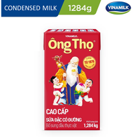 Lait concentré sucré de marque Vinamilk Ong Tho, étiquette rouge, haute qualité, boîte de 1284 g, 12 boîtes par carton, certifié GMP, BRC, FSSC