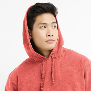 Vente en gros de sweats à capuche en polaire oversize personnalisables de haute qualité pour hommes sweats à capuche thermiques de style usé à l'aspect délavé à l'acide - Product Image 3