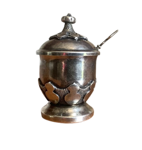 Tazón de sal de metal de forma redondeada, salero de plata y servidor, accesorios de cocina, herramienta de mesa para hierbas y especias, caja de bodega de sal, tazón - Product Image 1