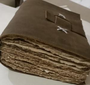 Cuaderno A5 Vintage hecho a mano, diario antiguo de cuero genuino, planificador de tapa dura, 100 hojas, hilo de coser, borde de cubierta - Product Image 5