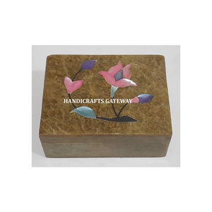 หินสบู่ธรรมชาติของแม่ของไข่มุกฝังกล่องเครื่องประดับรูปสี่เหลี่ยมผืนผ้าทำด้วยมือใช้ดีที่สุดสำหรับขอบคุณให้และให้เป็นของขวัญ - Product Image 2