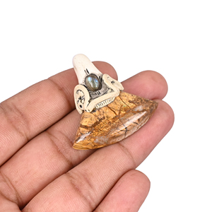 Argile Travail Jaspe Gemme Fabriqué À La Main Pierre Bijoux Fabrication De Bijoux Pendentif Collier Boho Bijoux - Product Image 6