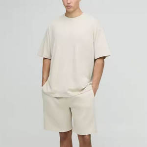 Survêtement respirant deux pièces 100% coton de qualité supérieure pour hommes, ensembles très vendus avec impression de logo personnalisée - Product Image 2