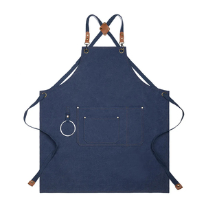 Salon Cafe Kitchen Use Adjustable Custom Waterproof Polyester Canvas Pinafore Apron for Women Men - Product Image 5