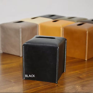 Soporte de caja de pañuelos de cuero de lujo para el hogar o el hotel, diseño elegante para un almacenamiento conveniente, 2 unidades - Product Image 1