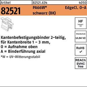 Edgeclip Fastening Ties R 82521 4.6x200/45 PA66W Black 500 Pcs by HellermannTyton - Product Image 1