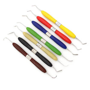 Dentist Filling Instruments Stainless Steel <b>Dental</b> Composite Resin Filling Instrument Silicon Handle Kit of 7 Pieces CE ISO - Product Image 1