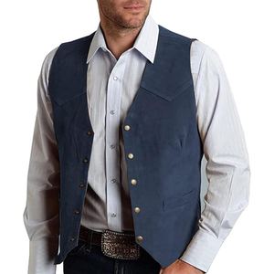 Chaleco Clásico de Cuero Genuino Estilo Vaquero que Ofrece Calidad Resistente y Uso Cómodo - Product Image 3