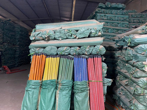 Eco-Friendly Wooden <b>Broom</b> Handle Eucalyptus Wood PVC Coated <b>Rubber</b> Flagged Bristle 120cm X 2.2cm Long for Home Use - Product Image 5