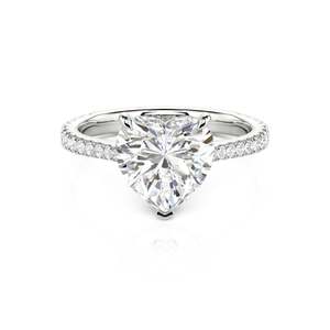 Bague de fiançailles Jeulia en argent sterling plaqué or rose, coupe cœur - Product Image 1