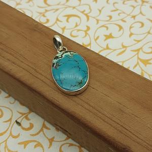 Collier pendentif Firoza tibétain naturel en argent sterling 925 gros pendentif Firoza tibétain fait à la main bijoux en argent sterling - Product Image 5