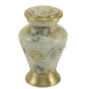 Cremation Aluminum Metal Round Shape Shinny Polished Embossed <b>Texture</b> Domtop Urns Modern Unique Nice Selling - Product Image 6