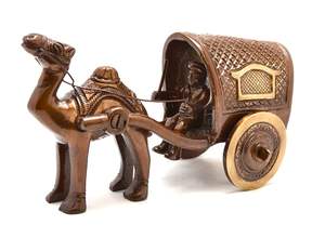Camel Cart Latón Showpiece Estatuilla Estándar Antiguo Fantasía Animales Escultura Venta directa de fábrica OEM - Product Image 2