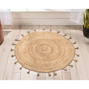 Tapis rond en jonc de mer naturel pour tapis décoratifs Fabriqué au Vietnam Matériau écologique pour la décoration de la maison En gros - Product Image 6