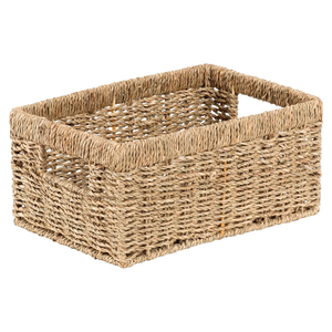 Prix bon marché Vente en gros Panier de rangement en jonc de mer avec poignée Panier en jonc de mer tissé à la main décoratif Fournisseur vietnamien - Product Image 1