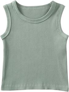 Nuevo logotipo personalizado OEM niños Rib chaleco sin mangas niño verano niños algodón desgaste verano niñas niños camiseta sin mangas - Product Image 3