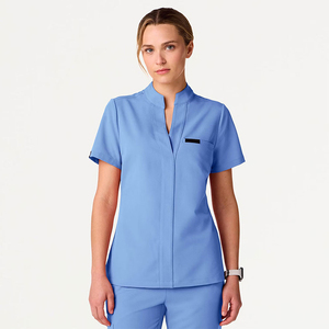 Conjunto de ropa de trabajo de mezcla de algodón Unisex, nueva moda, uniformes quirúrgicos, médicos, enfermeras, conjunto de exfoliación médica, uniformes de Hospital para hombres - Product Image 2