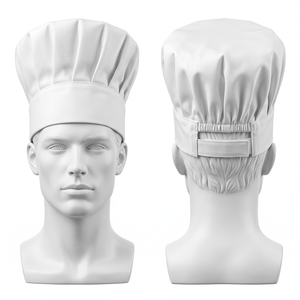 Gorras de Chef de Alta Calidad a Precio de Fábrica al por Mayor / Gorras Unisex Impermeables de Poliéster/Algodón Blackhardson para Restaurante y Bar - Product Image 1